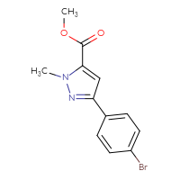 Chemical structure of methyl 3-(4-bromophenyl)-1-methyl-1H-pyrazole-5-carboxylate - CSSB00160474138