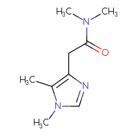 Chemical structure of 2-(1,5-dimethyl-1H-imidazol-4-yl)-N,N-dimethylacetamide - CSSB06258836514