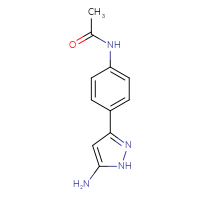 Chemical structure of N-[4-(5-amino-1H-pyrazol-3-yl)phenyl]acetamide - CSSB00009996706