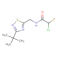 Chemical structure of N-[(3-tert-butyl-1,2,4-thiadiazol-5-yl)methyl]-2-chloro-2-fluoroacetamide - CSSB21332124684