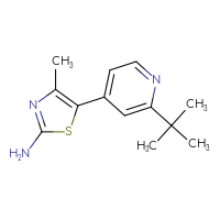 Chemical structure of 5-(2-tert-butylpyridin-4-yl)-4-methyl-1,3-thiazol-2-amine - CSSB00015188022