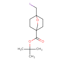 Chemical structure of tert-butyl 1-(iodomethyl)-2-oxabicyclo[2.2.2]octane-4-carboxylate - CSSB14802613800