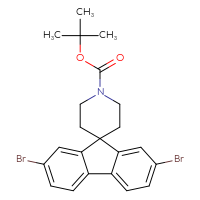 Chemical structure of tert-butyl 2,7-dibromospiro[fluorene-9,4'-piperidine]-1'-carboxylate - CSSB00132301611