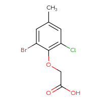 Chemical structure of 2-(2-bromo-6-chloro-4-methylphenoxy)acetic acid - CSSB00015639828