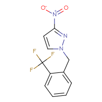 Chemical structure of 3-nitro-1-{[2-(trifluoromethyl)phenyl]methyl}-1H-pyrazole - CSSB00161164938