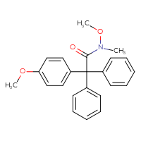 Chemical structure of N-methoxy-2-(4-methoxyphenyl)-N-methyl-2,2-diphenylacetamide - CSSB17742260806