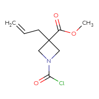 Chemical structure of methyl 1-(carbonochloridoyl)-3-(prop-2-en-1-yl)azetidine-3-carboxylate - CSSB14968819523