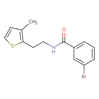 Chemical structure of 3-bromo-N-[2-(3-methylthiophen-2-yl)ethyl]benzamide - CSSB02008012753