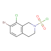 Chemical structure of 7-bromo-8-chloro-1,2,3,4-tetrahydroisoquinoline-2-sulfonyl chloride - CSSB14985244793