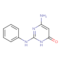 Chemical structure of 6-amino-2-(phenylamino)-3,4-dihydropyrimidin-4-one - CSSB00000215752