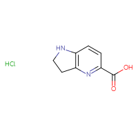 Chemical structure of 1H,2H,3H-pyrrolo[3,2-b]pyridine-5-carboxylic acid hydrochloride - CSSB20963520622