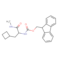Chemical structure of (9H-fluoren-9-yl)methyl N-[2-cyclobutyl-1-(methylcarbamoyl)ethyl]carbamate - CSSB06408081101