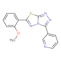 Chemical structure of 3-[6-(2-methoxyphenyl)-[1,2,4]triazolo[3,4-b][1,3,4]thiadiazol-3-yl]pyridine - CSSB00121637318