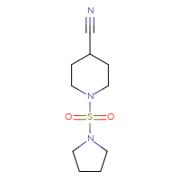 Chemical structure of 1-(pyrrolidine-1-sulfonyl)piperidine-4-carbonitrile - CSSB00005749412