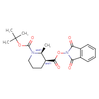 Chemical structure of rac-1-tert-butyl 3-(1,3-dioxo-2,3-dihydro-1H-isoindol-2-yl) (2R,3R)-2-methylpiperidine-1,3-dicarboxylate - CSSB20620684061