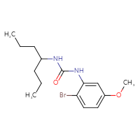 Chemical structure of 1-(2-bromo-5-methoxyphenyl)-3-(heptan-4-yl)urea - CSSB06614762529
