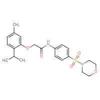 Chemical structure of 2-[5-methyl-2-(propan-2-yl)phenoxy]-N-[4-(morpholine-4-sulfonyl)phenyl]acetamide - CSSB00026000212