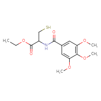 Chemical structure of ethyl 3-sulfanyl-2-[(3,4,5-trimethoxyphenyl)formamido]propanoate - CSSB21531607437
