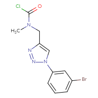Chemical structure of N-{[1-(3-bromophenyl)-1H-1,2,3-triazol-4-yl]methyl}-N-methylcarbamoyl chloride - CSSB21224771228