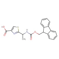 Chemical structure of 2-[1-({[(9H-fluoren-9-yl)methoxy]carbonyl}amino)ethyl]-1,3-thiazole-4-carboxylic acid - CSSB00012475963