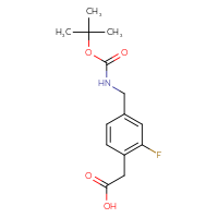 Chemical structure of 2-[4-({[(tert-butoxy)carbonyl]amino}methyl)-2-fluorophenyl]acetic acid - CSSB21285254606