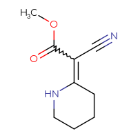 Chemical structure of methyl 2-cyano-2-(piperidin-2-ylidene)acetate - CSSB00009950868