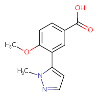 Chemical structure of 4-methoxy-3-(1-methyl-1H-pyrazol-5-yl)benzoic acid - CSSB00000695991
