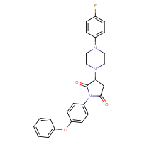 Chemical structure of 3-[4-(4-fluorophenyl)piperazin-1-yl]-1-(4-phenoxyphenyl)pyrrolidine-2,5-dione - CSSB00121689116