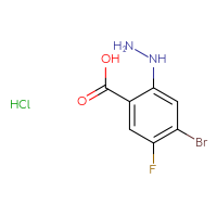 Chemical structure of 4-bromo-5-fluoro-2-hydrazinylbenzoic acid hydrochloride - CSSB00011103663