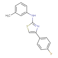 Chemical structure of 4-(4-fluorophenyl)-N-(3-methylphenyl)-1,3-thiazol-2-amine - CSSB00160323053