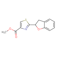 Chemical structure of methyl 2-(2,3-dihydro-1-benzofuran-2-yl)-1,3-thiazole-4-carboxylate - CSSB00001810288