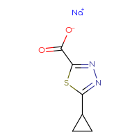 Chemical structure of sodium 5-cyclopropyl-1,3,4-thiadiazole-2-carboxylate - CSSB00161000320