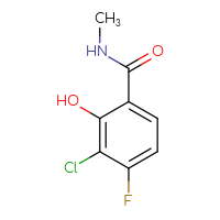 Chemical structure of 3-chloro-4-fluoro-2-hydroxy-N-methylbenzamide - CSSB21043413348
