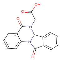 Chemical structure of 2-{5,11-dioxo-5H,6H,6aH,11H-isoindolo[2,1-a]quinazolin-6-yl}acetic acid - CSSB00020592120