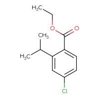 Chemical structure of ethyl 4-chloro-2-(propan-2-yl)benzoate - CSSB03555116354
