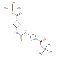 Chemical structure of tert-butyl 3-[({1-[(tert-butoxy)carbonyl]azetidin-3-yl}carbamothioyl)amino]azetidine-1-carboxylate - CSSB21432500008