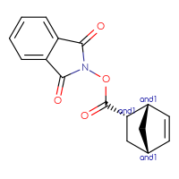 Chemical structure of rac-1,3-dioxo-2,3-dihydro-1H-isoindol-2-yl (1R,2R,4R)-bicyclo[2.2.1]hept-5-ene-2-carboxylate - CSSB20620685782