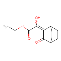 Chemical structure of ethyl 2-hydroxy-2-{3-oxobicyclo[2.2.2]octan-2-ylidene}acetate - CSSB21385063613