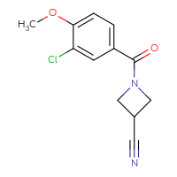 Chemical structure of 1-(3-chloro-4-methoxybenzoyl)azetidine-3-carbonitrile - CSSB01997854331