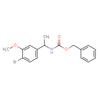 Chemical structure of benzyl N-[1-(4-bromo-3-methoxyphenyl)ethyl]carbamate - CSSB03496571366