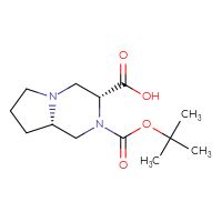 Chemical structure of (3R,8aS)-2-[(tert-butoxy)carbonyl]-octahydropyrrolo[1,2-a]pyrazine-3-carboxylic acid - CSSB20621655052