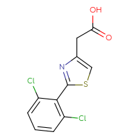 Chemical structure of 2-[2-(2,6-dichlorophenyl)-1,3-thiazol-4-yl]acetic acid - CSSB00000261271