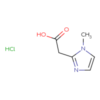 Chemical structure of 2-(1-methyl-1H-imidazol-2-yl)acetic acid hydrochloride - CSSB00015194843