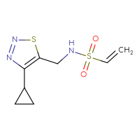 Chemical structure of N-[(4-cyclopropyl-1,2,3-thiadiazol-5-yl)methyl]ethene-1-sulfonamide - CSSB03548232987