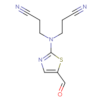 Chemical structure of 3-[(2-cyanoethyl)(5-formyl-1,3-thiazol-2-yl)amino]propanenitrile - CSSB00028102817