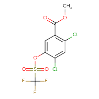 Chemical structure of methyl 2,4-dichloro-5-(trifluoromethanesulfonyloxy)benzoate - CSSB21332126940