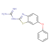 Chemical structure of N-(6-phenoxy-1,3-benzothiazol-2-yl)guanidine - CSSB00020599838
