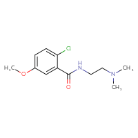 Chemical structure of 2-chloro-N-[2-(dimethylamino)ethyl]-5-methoxybenzamide - CSSB06273450487
