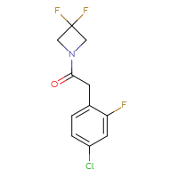Chemical structure of 2-(4-chloro-2-fluorophenyl)-1-(3,3-difluoroazetidin-1-yl)ethan-1-one - CSSB06396404006