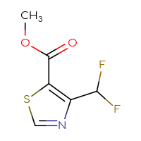 Chemical structure of methyl 4-(difluoromethyl)-1,3-thiazole-5-carboxylate - CSSB00114084382